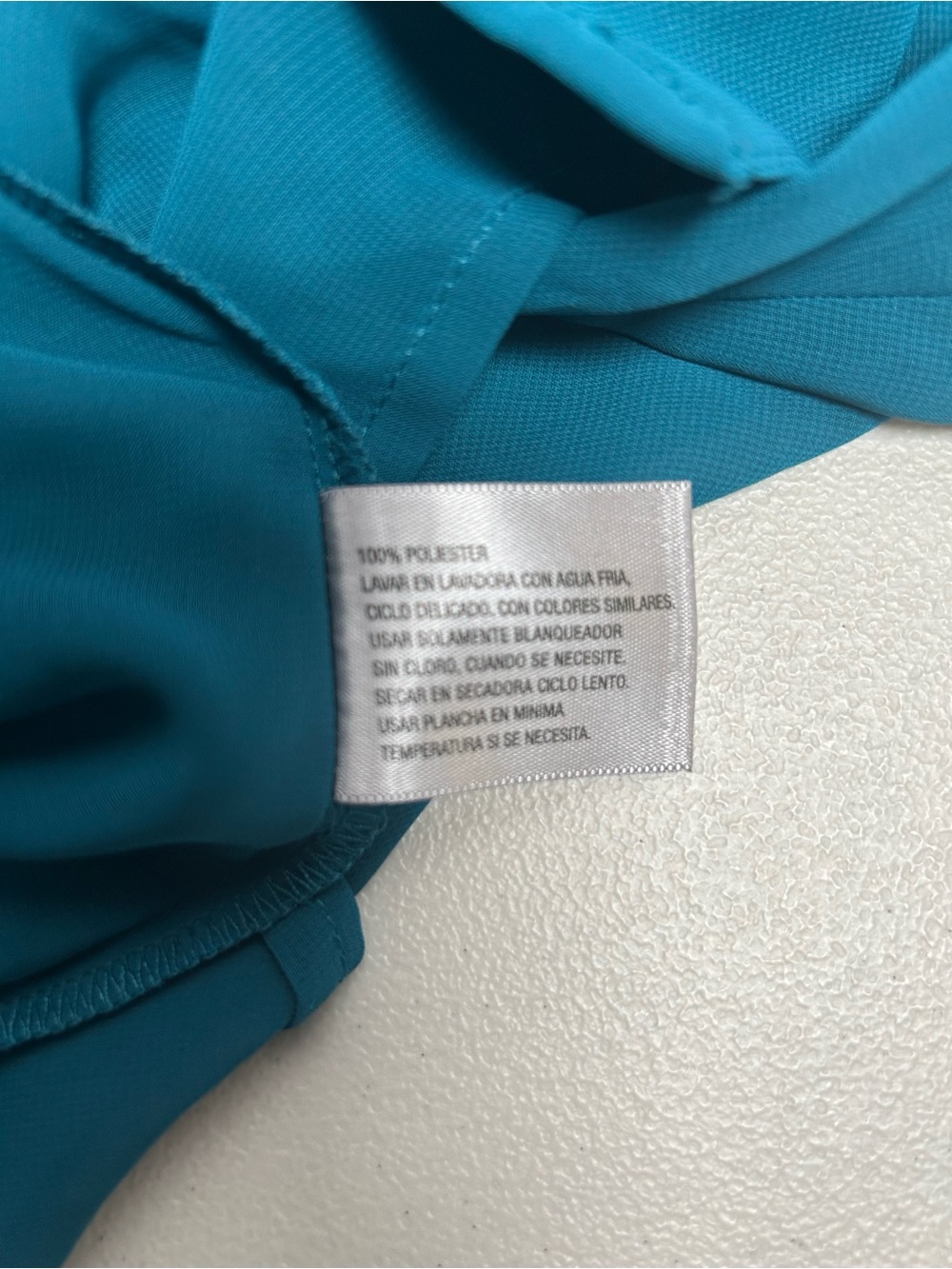 Worthington Teal Ruffle V-Neck Blouse with V neckline - Picture 7 of 10